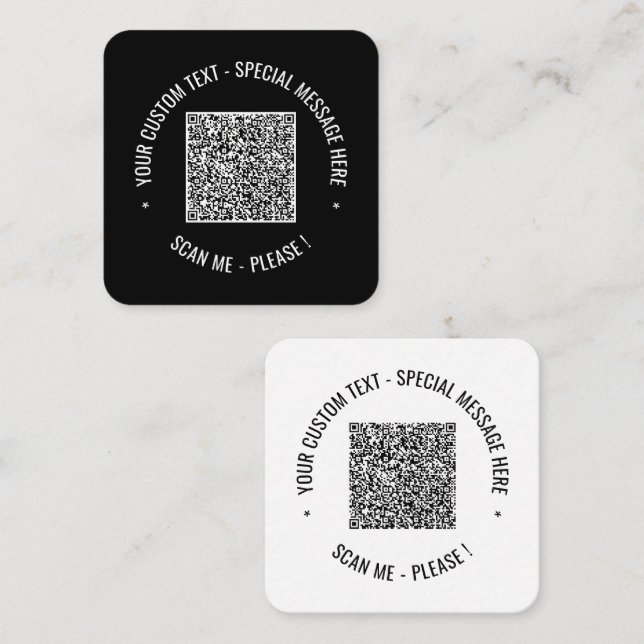 Your QR Code Custom Text Business Cards Template (Front/Back)