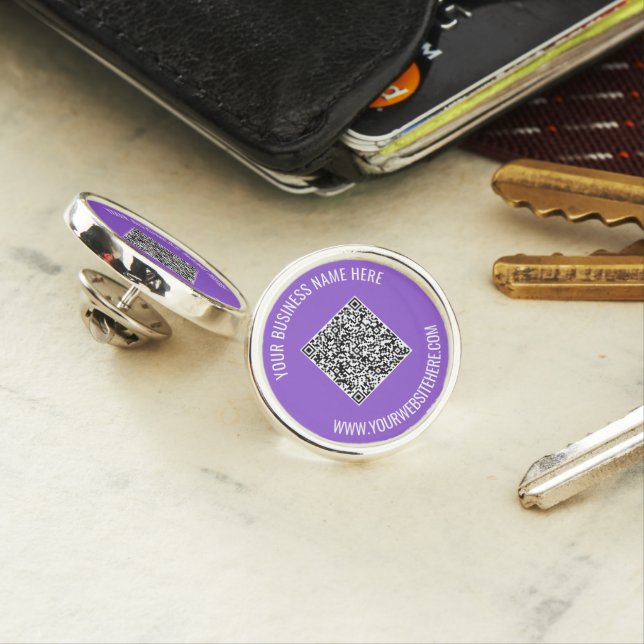 Your QR Code Custom Text Business Gift Lapel Pin (In Situ)