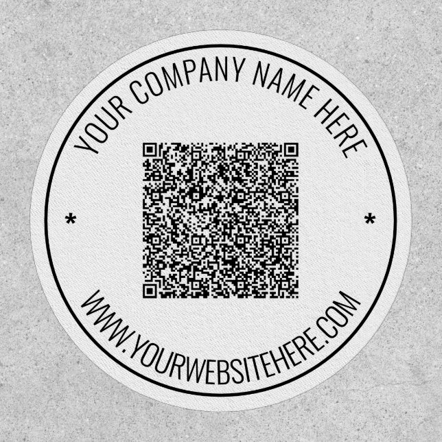Your QR Code Custom Text Business Patch Example (Front)