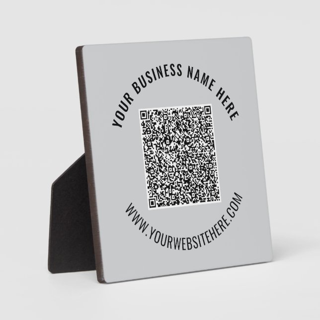 Your QR Code Custom Text Business Plaque Template (Front)