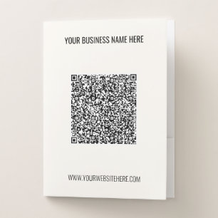 Your QR Code Custom Text Business Pocket Folder