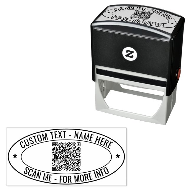 Your QR Code Custom Text Business Stamp Template (In Situ)