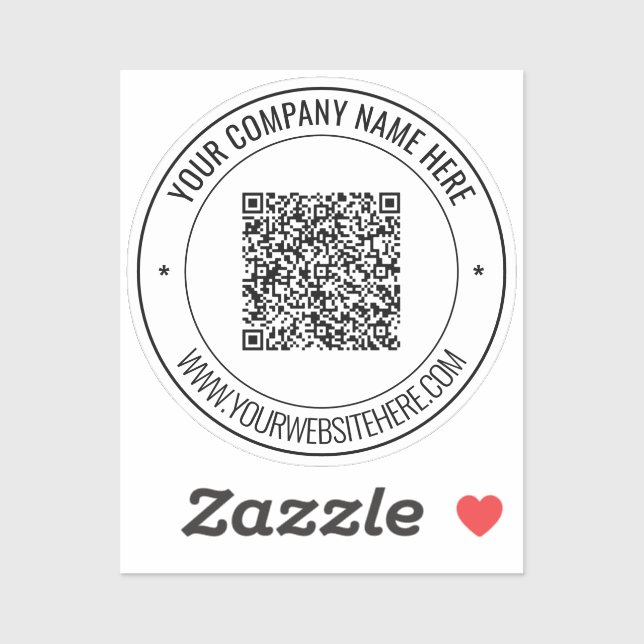 Your QR Code Custom Text Business Sticker Template (Sheet)