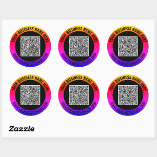 Your QR Code Custom Text Business Sticker Template