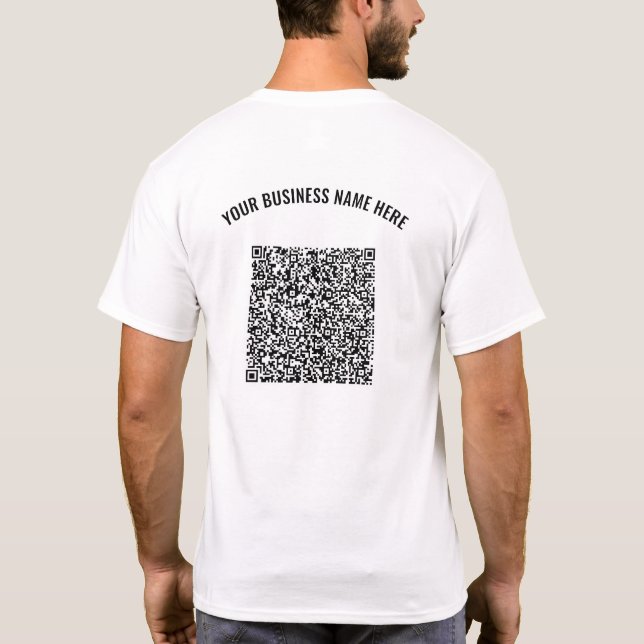 Your QR Code Custom Text Business T-Shirt Template (Back)