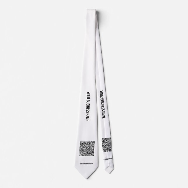 Your QR Code Custom Text Business Tie Choose Color (Front)