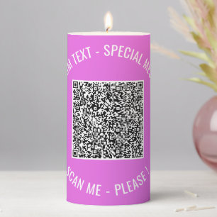 Your QR Code Custom Text Candle Choose Color