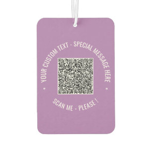 Your QR Code Custom Text Car Air Freshener Example