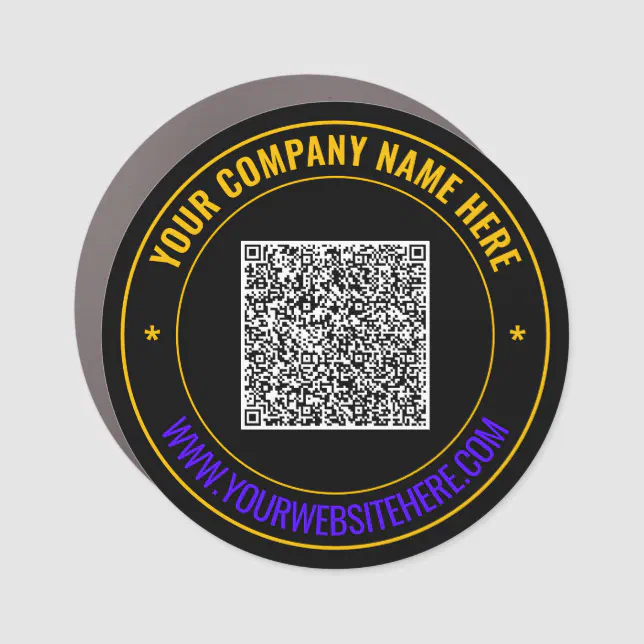 Your QR Code Custom Text Car Magnet Choose Colors | Zazzle
