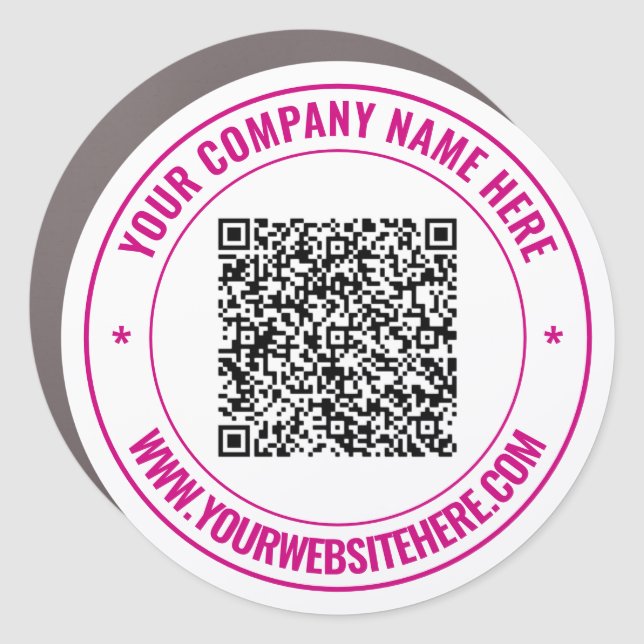 Your QR Code Custom Text Car Magnet Template (Front)