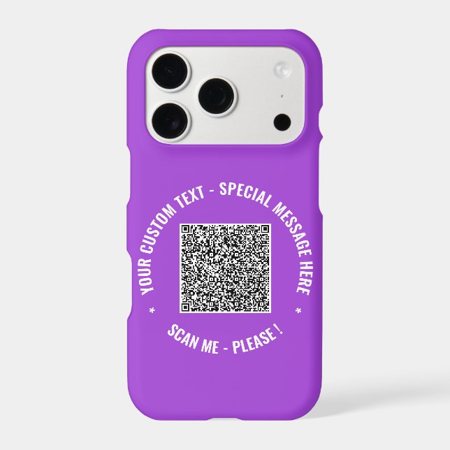 Your QR Code Custom Text Color iPhone Case Example (Back)