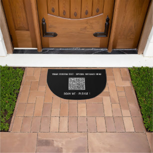 Your QR Code Custom Text Doormat Choose Colors
