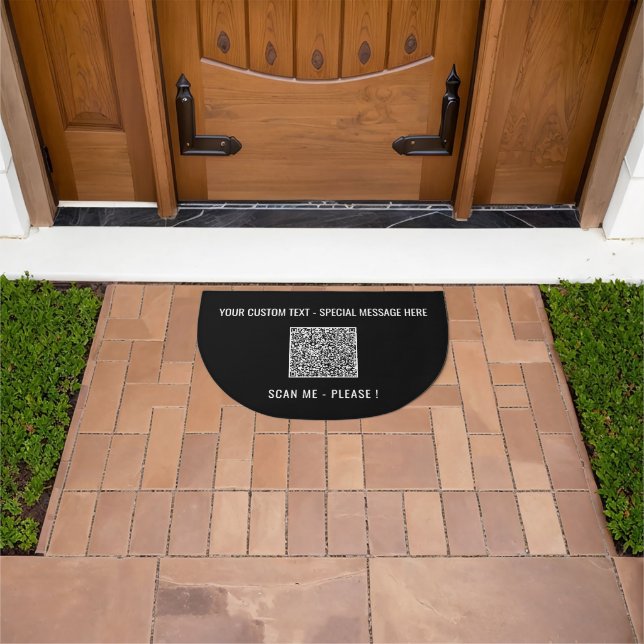 Your QR Code Custom Text Doormat Choose Colors (Outdoor)