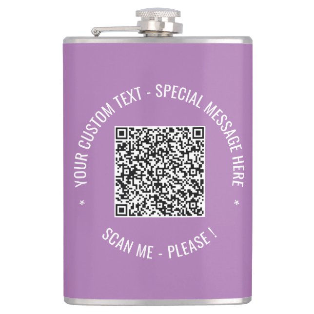 Your QR Code Custom Text Flask Choose Color (Front)