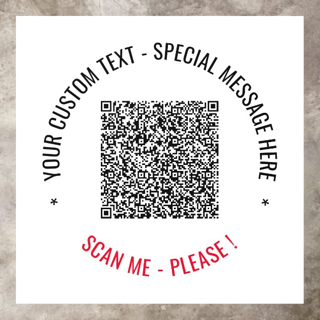 Your QR Code Custom Text Floor Decals Template (Insitu)