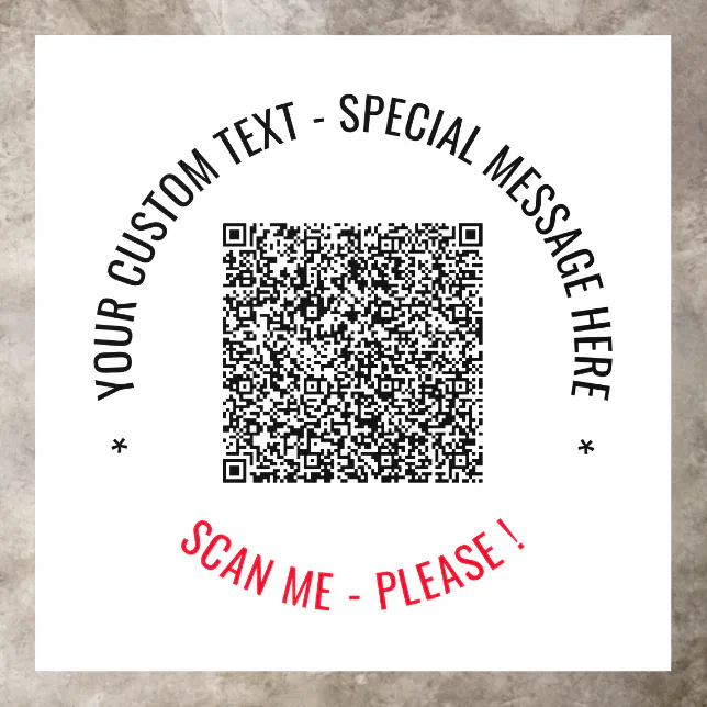 Custom Floor Code Your QR Code Custom Text Floor Decals Template | Zazzle