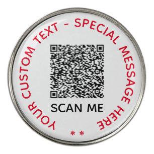 Your QR Code Custom Text Golf Ball Marker Template