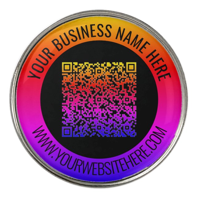 Your QR Code Custom Text Golf Ball Marker Template (Front)
