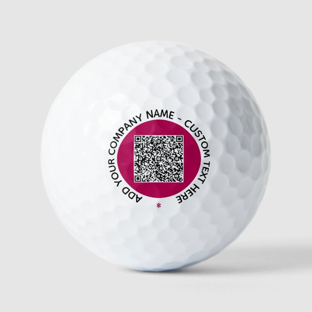 Your QR Code Custom Text Golf Balls Choose Colors (Front)