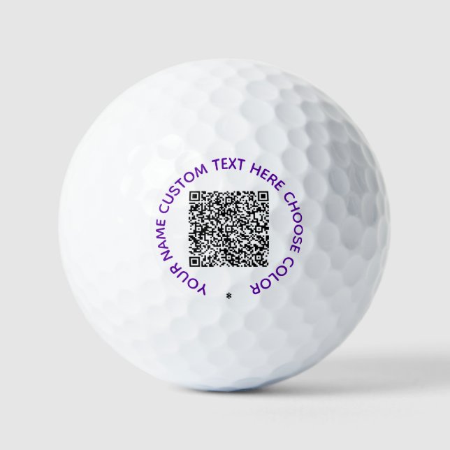 Your QR Code Custom Text Golf Balls Stamp Example (Front)