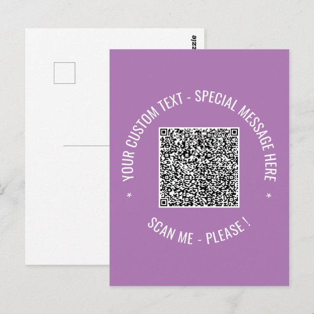 Your QR Code Custom Text Greeting Card Template (Front/Back)