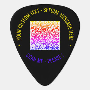 Your QR Code Custom Text Guitar Pick Choose Colors