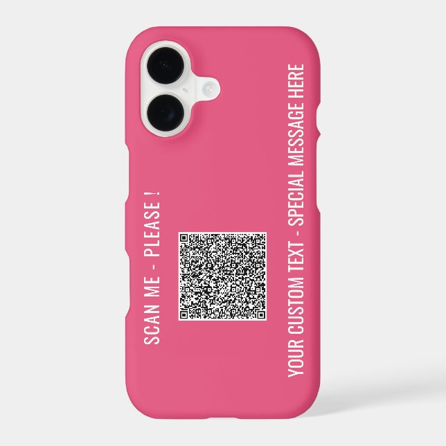Your QR Code Custom Text iPhone Case Choose Color (Back)