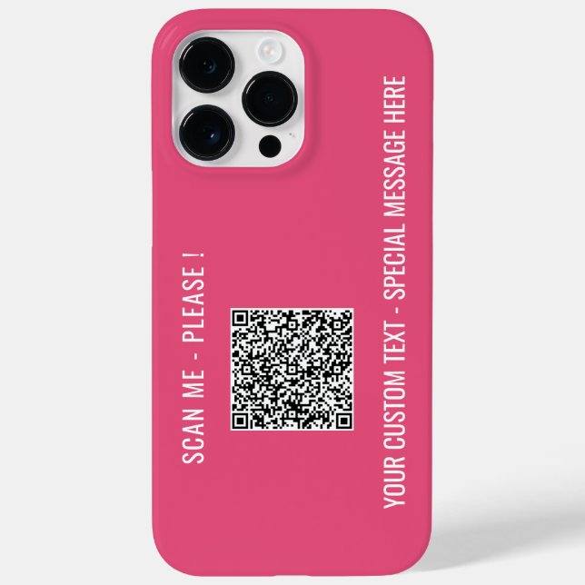 Your QR Code Custom Text iPhone Case Choose Color (Back)