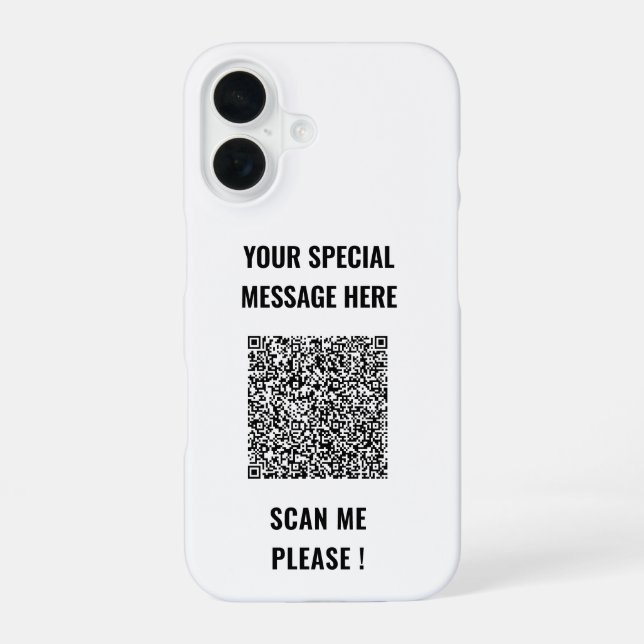 Your QR Code Custom Text iPhone Case Choose Colors (Back)