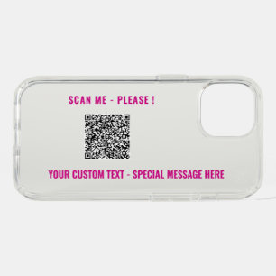 Your QR Code Custom Text iPhone Case Choose Colors