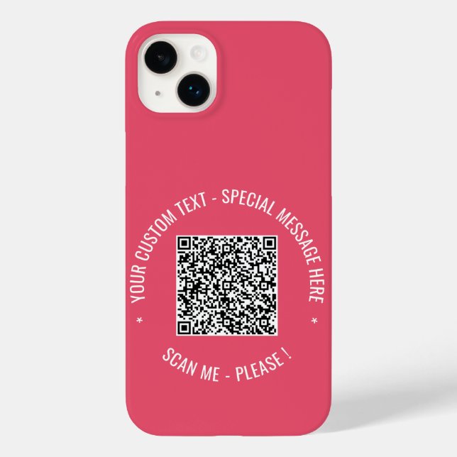 Your QR Code Custom Text iPhone Case Choose Colors (Back)
