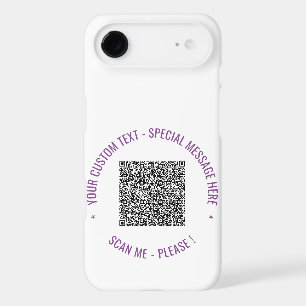 Your QR Code Custom Text iPhone Case Choose Colors