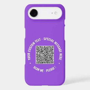 Your QR Code Custom Text iPhone Case Choose Colors