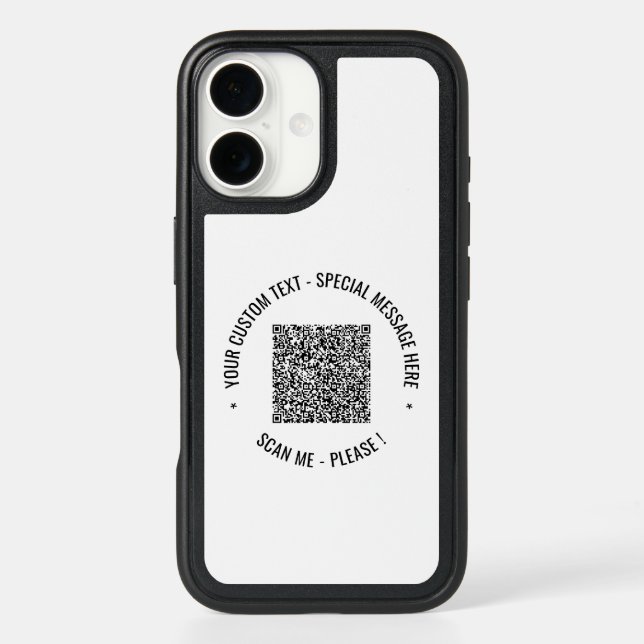 Your QR Code Custom Text iPhone Case Choose Colors (Back)