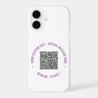 Your QR Code Custom Text iPhone Case Example