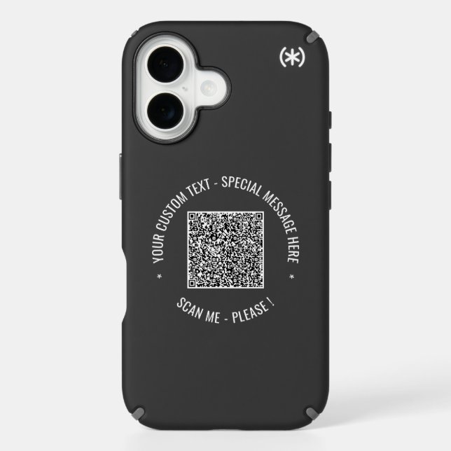 Your QR Code Custom Text iPhone Case Example (Front)
