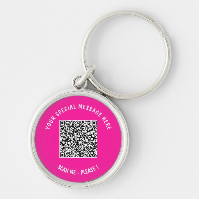 Your QR Code Custom Text Keychain Choose Color (Front)