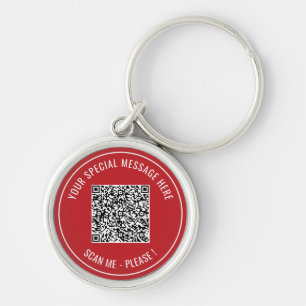 Your QR Code Custom Text Keychain Choose Color