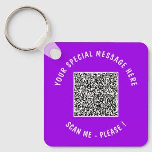 Your QR Code Custom Text Keychain or Choose Colors