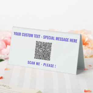 Your QR Code Custom Text Name Table Sign Template