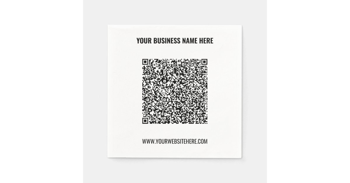 Your QR Code Custom Text Napkins Choose Colors | Zazzle