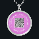 Your QR Code Custom Text Necklace Choose Color<br><div class="desc">Choose Colors and Font - Your Special QR Code Info and Custom Text Personalized Modern Gift - Add Your QR Code - Image or Logo - photo / Text - Name or other info / message - Resize and Move or Remove / Add Elements - Image / Text with Customization...</div>
