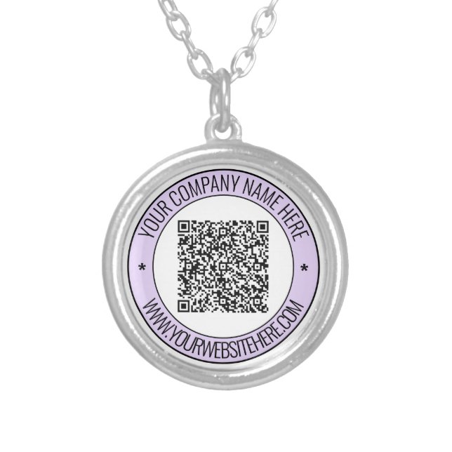 Your QR Code Custom Text Necklace Choose Color (Front)