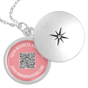 Your QR Code Custom Text Necklace Choose Colors
