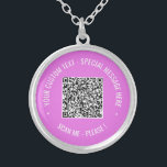 Your QR Code Custom Text Necklace Choose Colors<br><div class="desc">Choose Colors and Fonts - Design Your Own Personalized Necklaces with Your QR Code Scan Info and Custom Text Modern Necklace Gift - Add Your QR Code - Image or Logo - photo / Text - Name or Custom Text - Resize and Move or Remove / Add Elements - Image...</div>