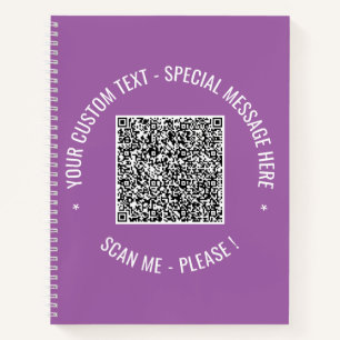 Your QR Code Custom Text Notebook Template