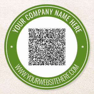 Your QR Code Custom Text Paper Coaster Template