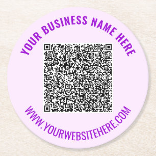 Your QR Code Custom Text Paper Coaster Template