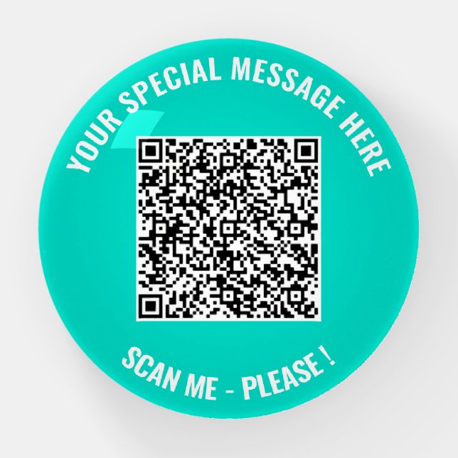 Your QR Code Custom Text Paperweight Example (Front)
