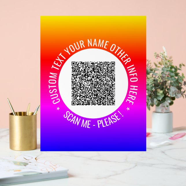 Your QR Code Custom Text Personalized Acrylic Sign (Wedding)